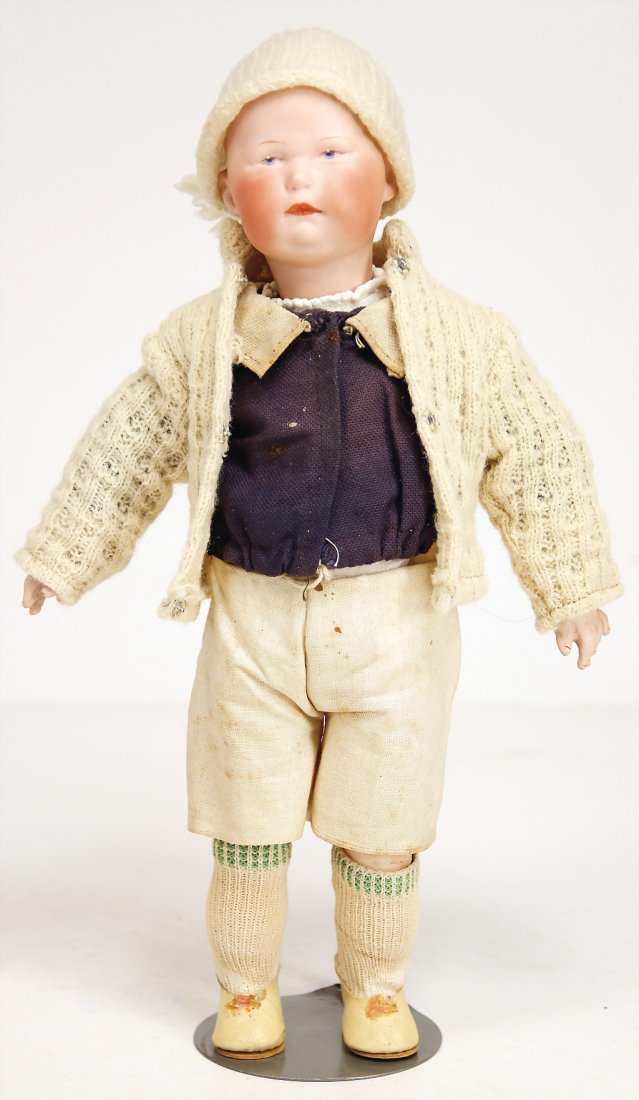 HEUBACH in square, character boy, 29 cm, bisque socket (1 of 1)