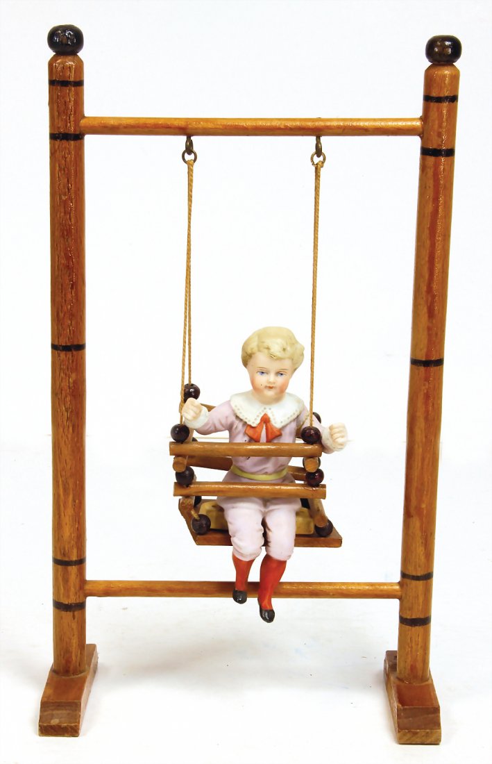 swing, boy, with appropiated clothes, all-bisque, 12 cm (1 of 1)