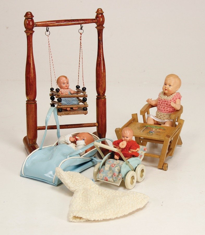 4 kl. Schildkröt-Babys mit Zubehör, Schaukel, (1 of 1)