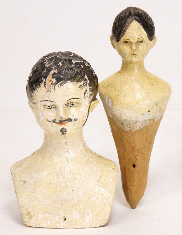 GRöDNERTAL 2 Teile, Holztorso, weibl., 14 cm, (1 of 1)