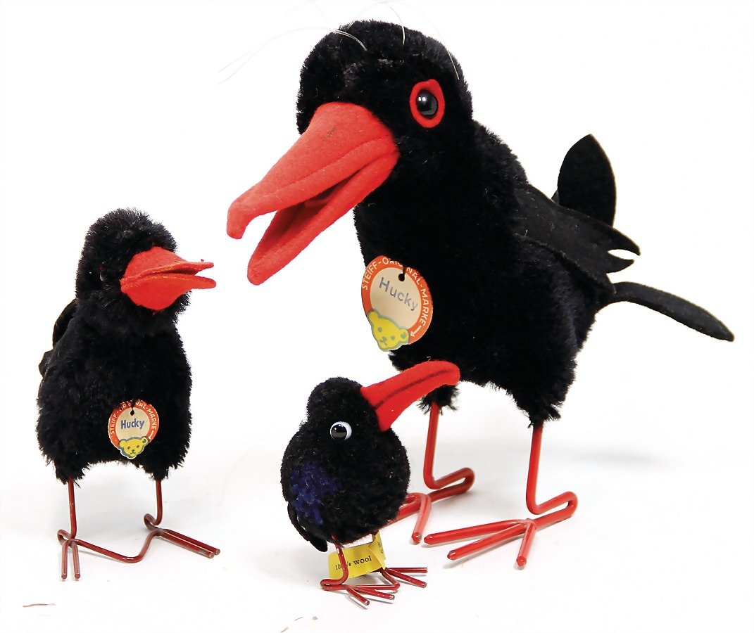 STEIFF Huky, 12 cm, Huky Wollminiatur, Knopf u. Fahne,: STEIFF Huky, 12 cm, Huky Wollminiatur, Knopf u. Fahne, Nr. 1508.46, 1 Huky, 18 cm, mit Schild, ohne Knopf u. Fahne