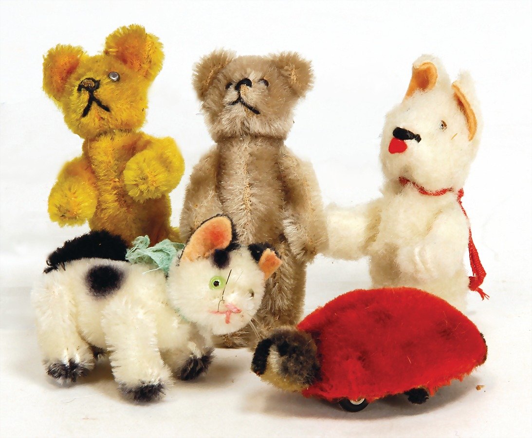 SCHUCO 4 Archetiere, 2 Bären, 1 Hund, 1 Katze, ca. (1 of 1)