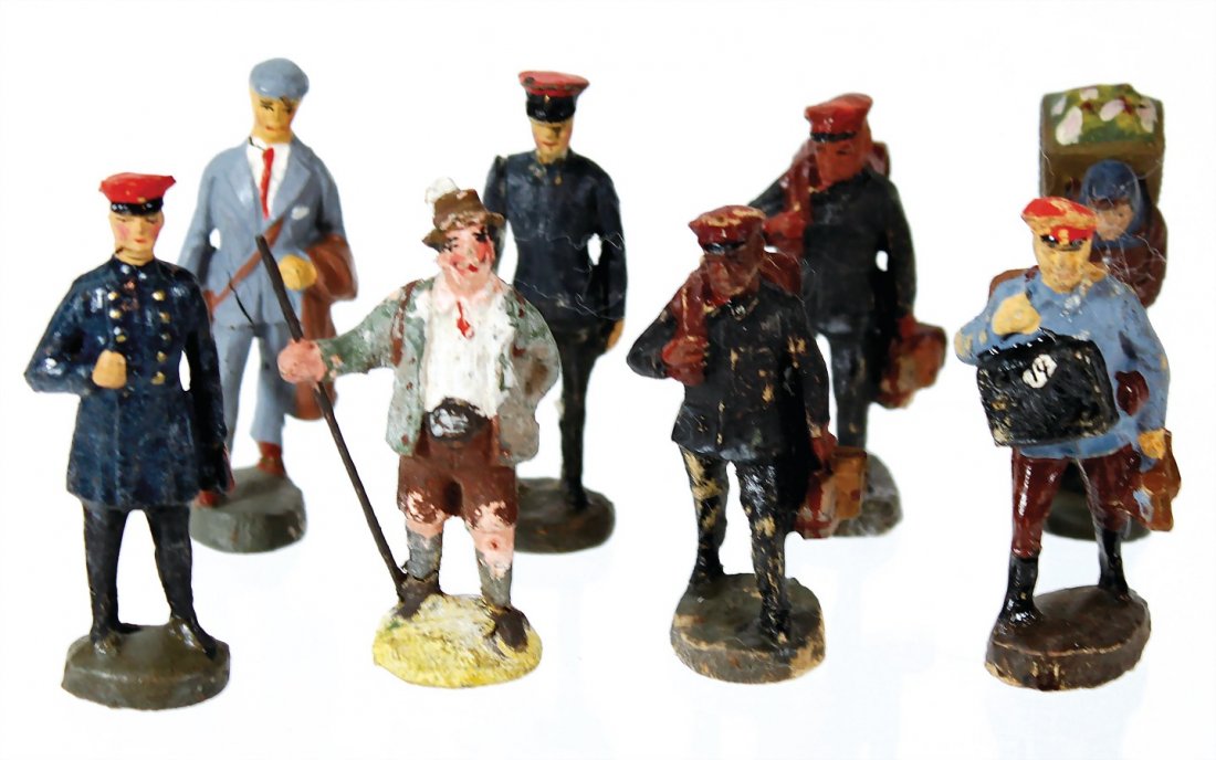 8 Teile Elastolin u. Lineol, Masse-Figuren, passend zu (1 of 1)