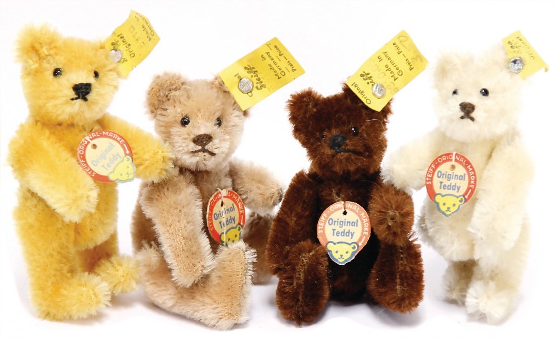 mixed lot with 4 pieces, original teddy, brown, white, (1 of 1)