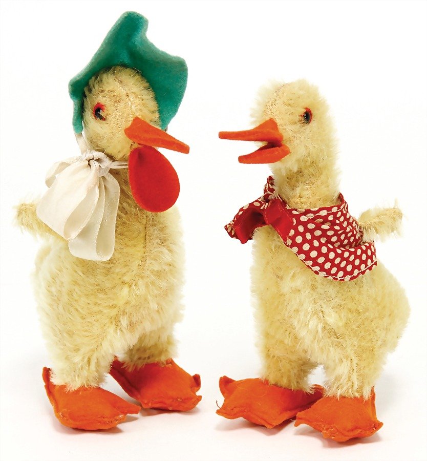 STEIFF 2 ducks, pre-war era, 1928 - 1932, 14 cm, with (1 of 1)