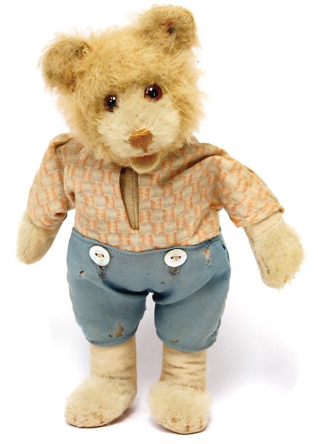 STEIFF bear, c. 1935, glass eyes, opened mouth, light (1 of 1)