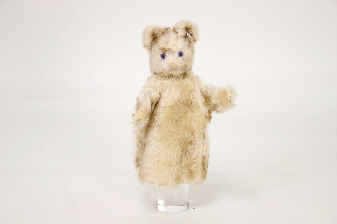 STEIFF hand puppet, Punch Petsy, mohair plush is brown (1 of 1)