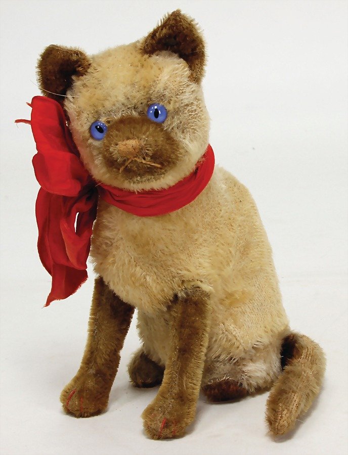 STEIFF Siamy, (temple cat), mohair plush, with darker (1 of 1)