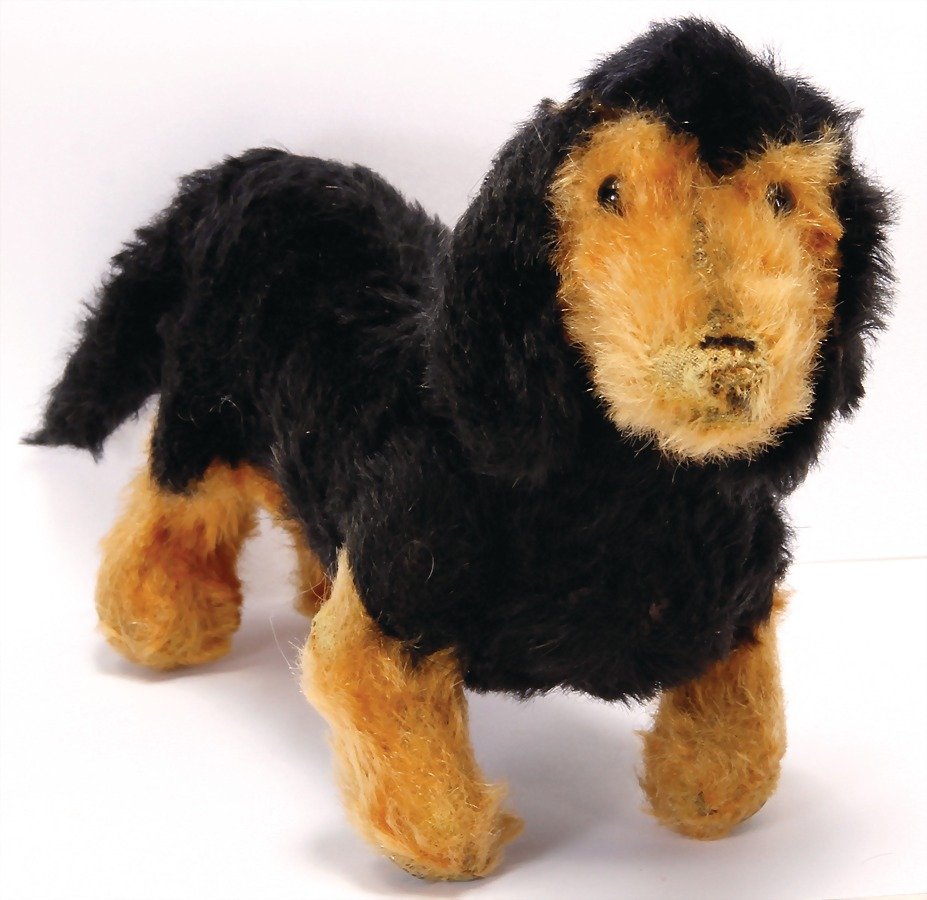 STEIFF dachshund, pre-war era, 30 cm, with pushbuttons (1 of 1)