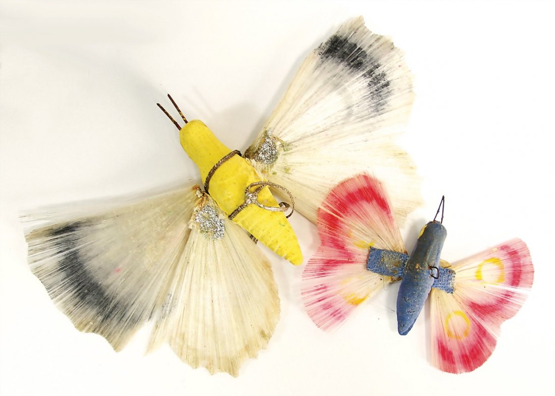 Christmas tree decoration, 2 pieces, mass, butterflies, (1 of 1)