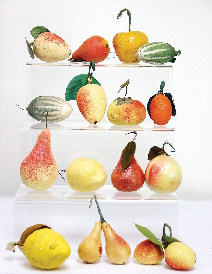 Christmas tree decoration, cotton wool, Russia, fruits,: Christmas tree decoration, cotton wool, Russia, fruits, 6 - 9 cm German Description Christbaumschmuck, Watte, Russland, Früchte, 6 – 9 cm