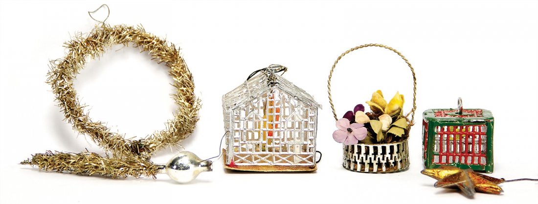 Christmas tree decoration, tin, glass, leonic wires, (1 of 1)