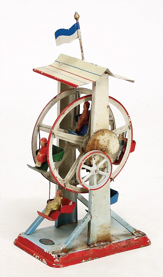 DOLL ferris wheel, 20.5 cm, handpainted sheet metal, (1 of 1)