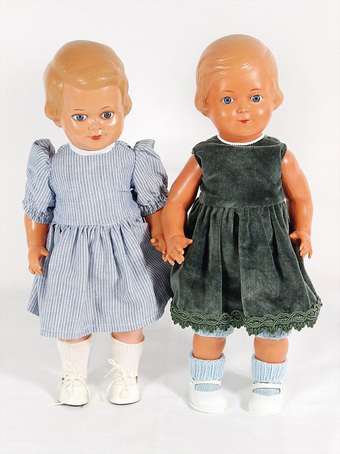 2 Teile Storch-Mädchen, Celluloid, 45 cm, (1 of 1)