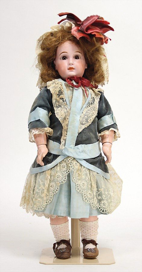 Porzellankopf-Puppe, Kopf Replika, mit braunen fest (1 of 1)