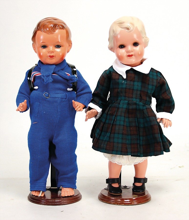 2 Celluloid-Puppen, 1 x MINERVA gem. 5, blaue fest (1 of 1)