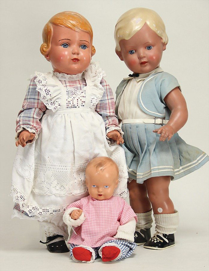 SCHILDKRÖT 3 Celluloid-Puppen, Inge, gem. 56, (1 of 1)