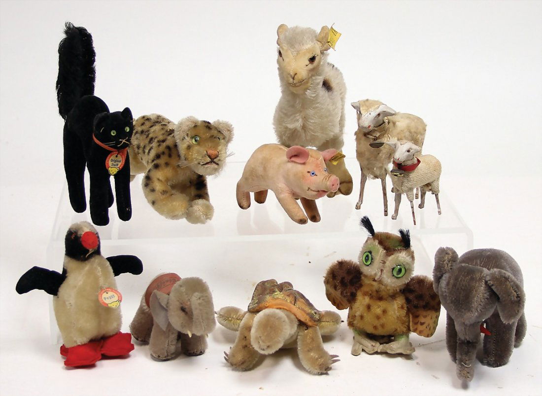 STEIFF Konv. 9 Teile, teilw. noch mit Knopf o. Schild, (1 of 1)