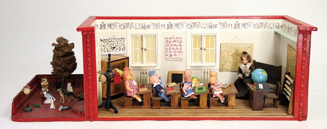 Puppenstuben-Schule, 80 cm breit, 25,5 cm hoch, (1 of 1)