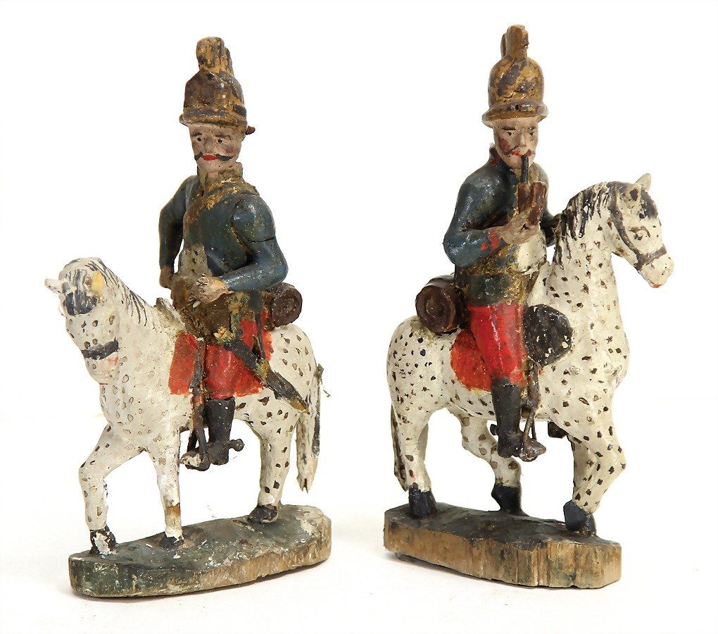 2 Teile, Figuren, Holz geschnitzt, früh, 13 cm, (1 of 1)