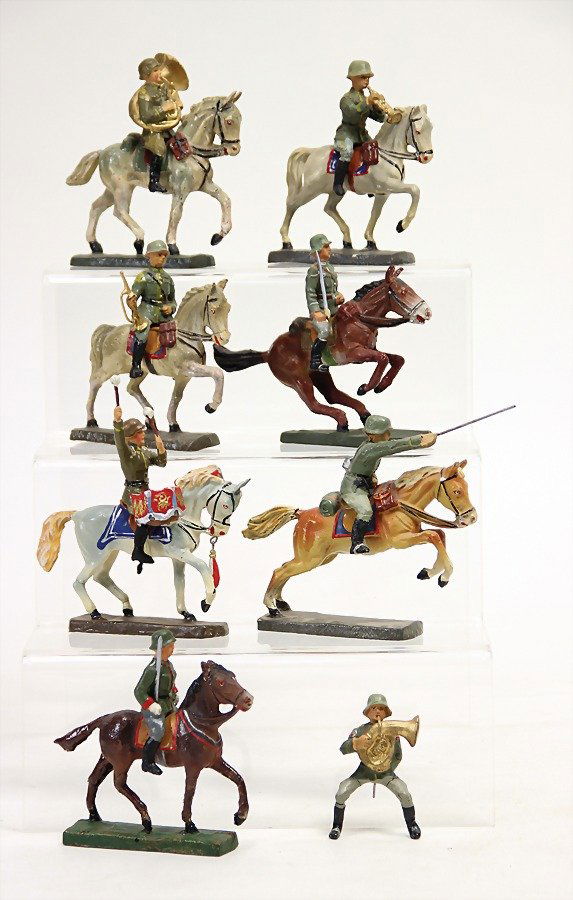 ELASTOLIN 7 Teile, Masse, 2 . Weltkrieg, Reiter, 7/7,5 (1 of 1)