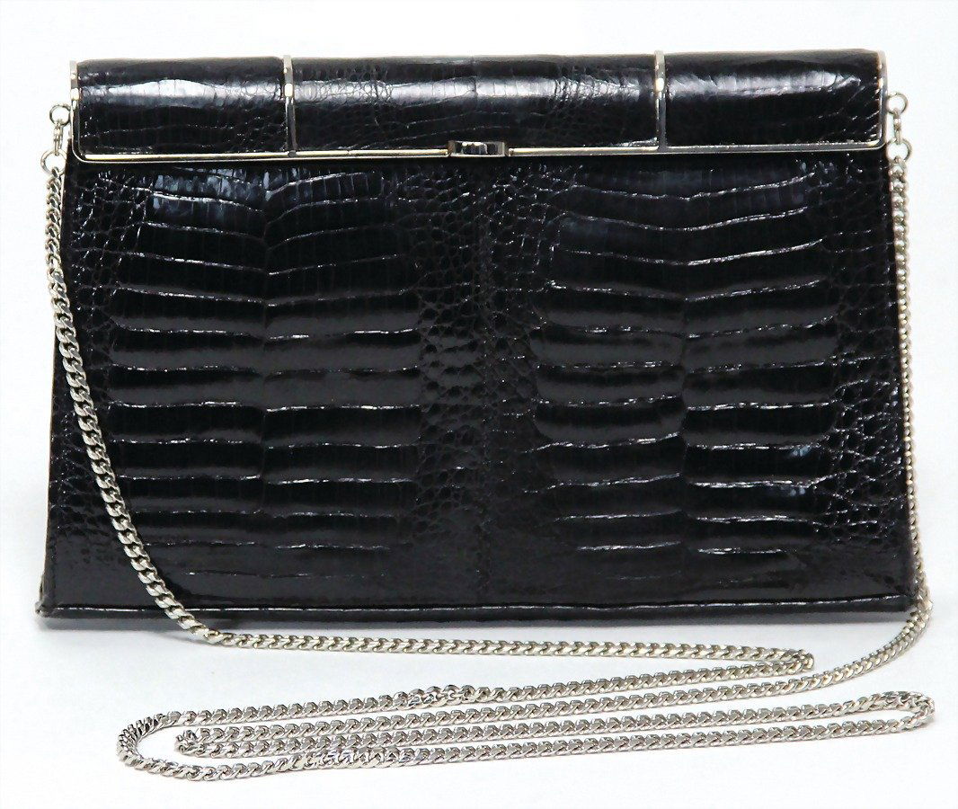 EXOTIQUE Damenhandtasche, schwarzes Reptilienleder, 1 (1 of 1)