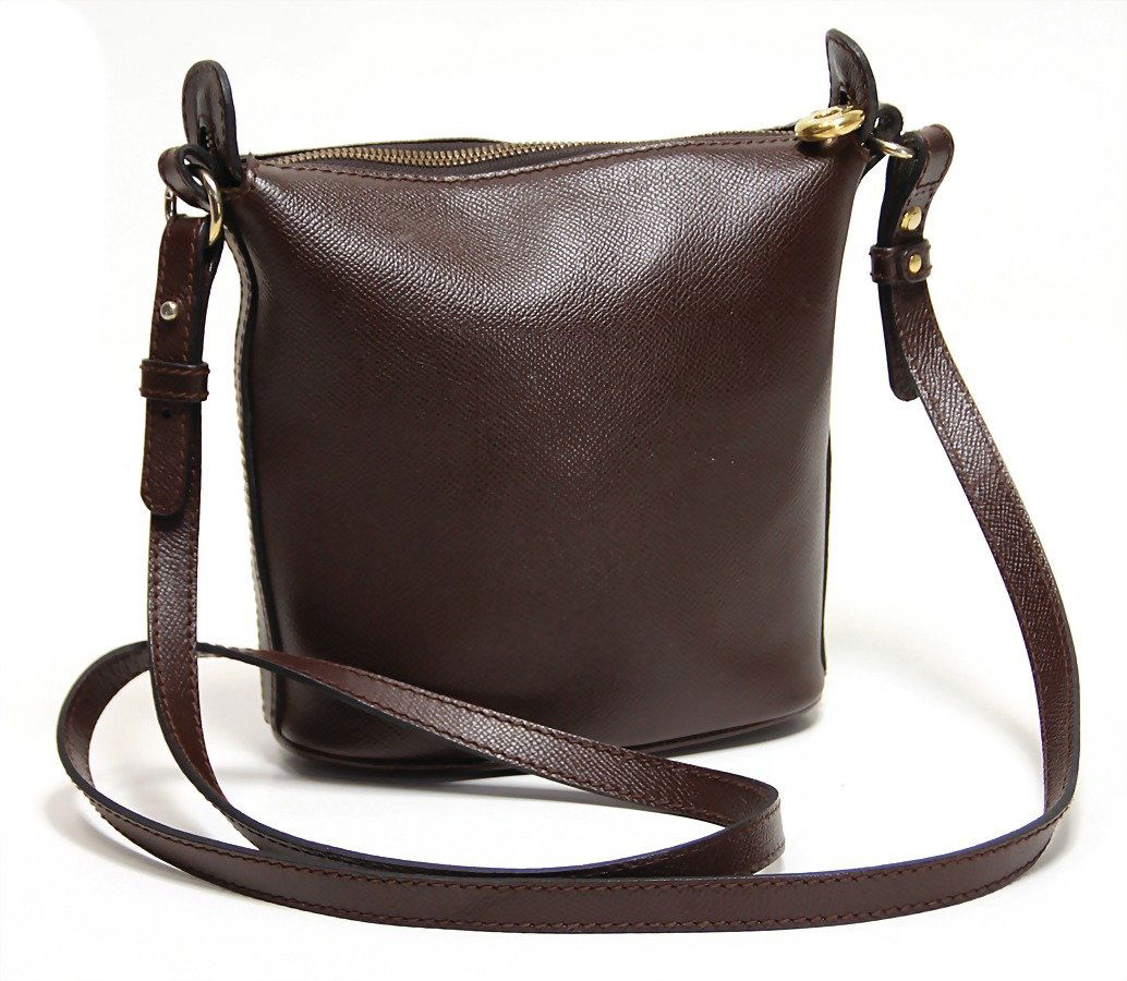 JIL SANDER Damenhandtasche, Leder, braun, 1 Fü: JIL SANDER Damenhandtasche, Leder, braun, 1 Fülltasche mit Reißverschluss und goldfarbenem JIL Sander Zipper, 1 Seitentasche innen, brauner Innenstoff mit JS Monogramm, 1 Schulterhenkel, JI