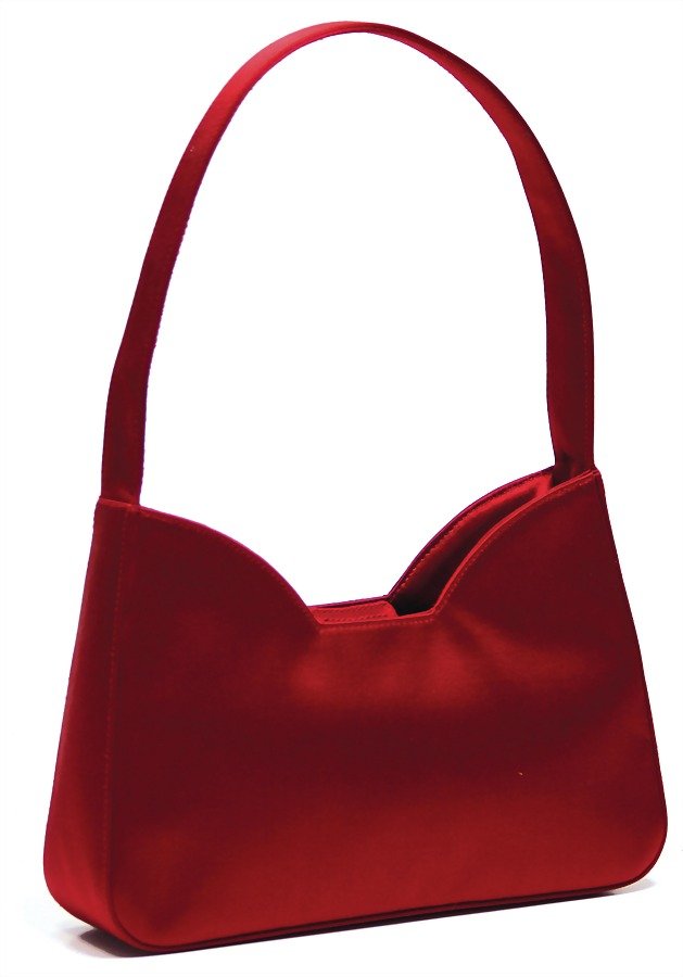PRADA Damenhandtasche, Abendtasche, Satin, rot, 1 (1 of 1)