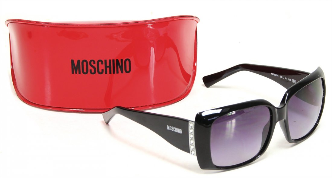 MOSCHINO Damensonnenbrille, schwarzes Gestell, schwarze (1 of 1)