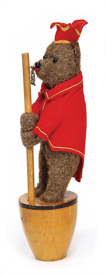 STEIFF pin figure, king, bear with felt jacket and also (1 of 2)