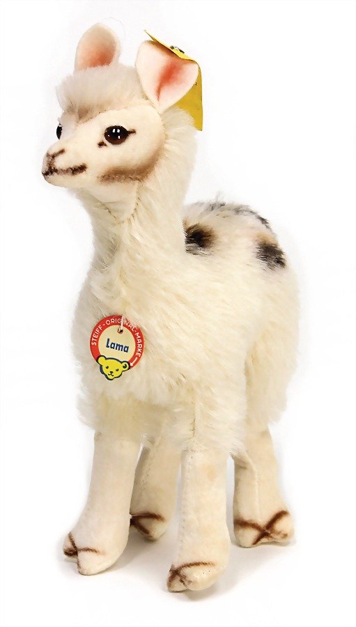 STEIFF llama, button, chest label and cloth tag label, (1 of 1)