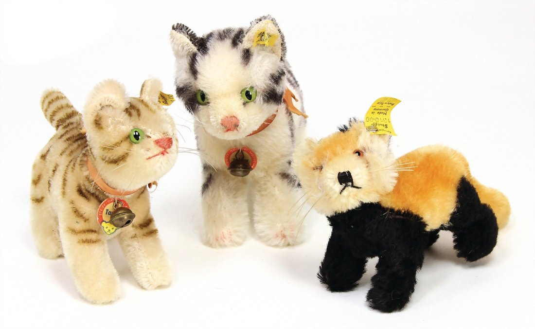 STEIFF mixed lot of 3 pieces, Tabby, button, chest (1 of 1)