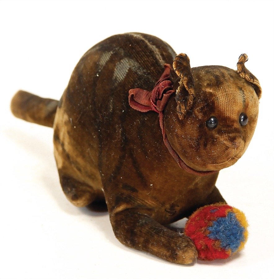 STEIFF early velvet cat with ball of wool, can be (1 of 1)