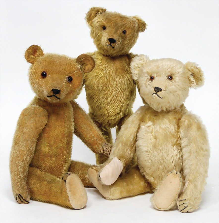 mixed lot of  3 bears, used, among them Steiff-bear, (1 of 1)