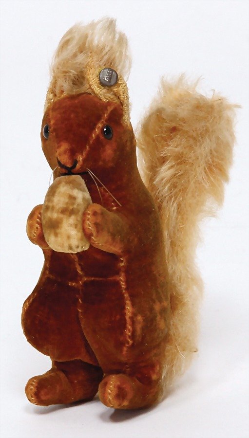 STEIFF velvet squirrel, pre-war era, 12 cm, with (1 of 1)