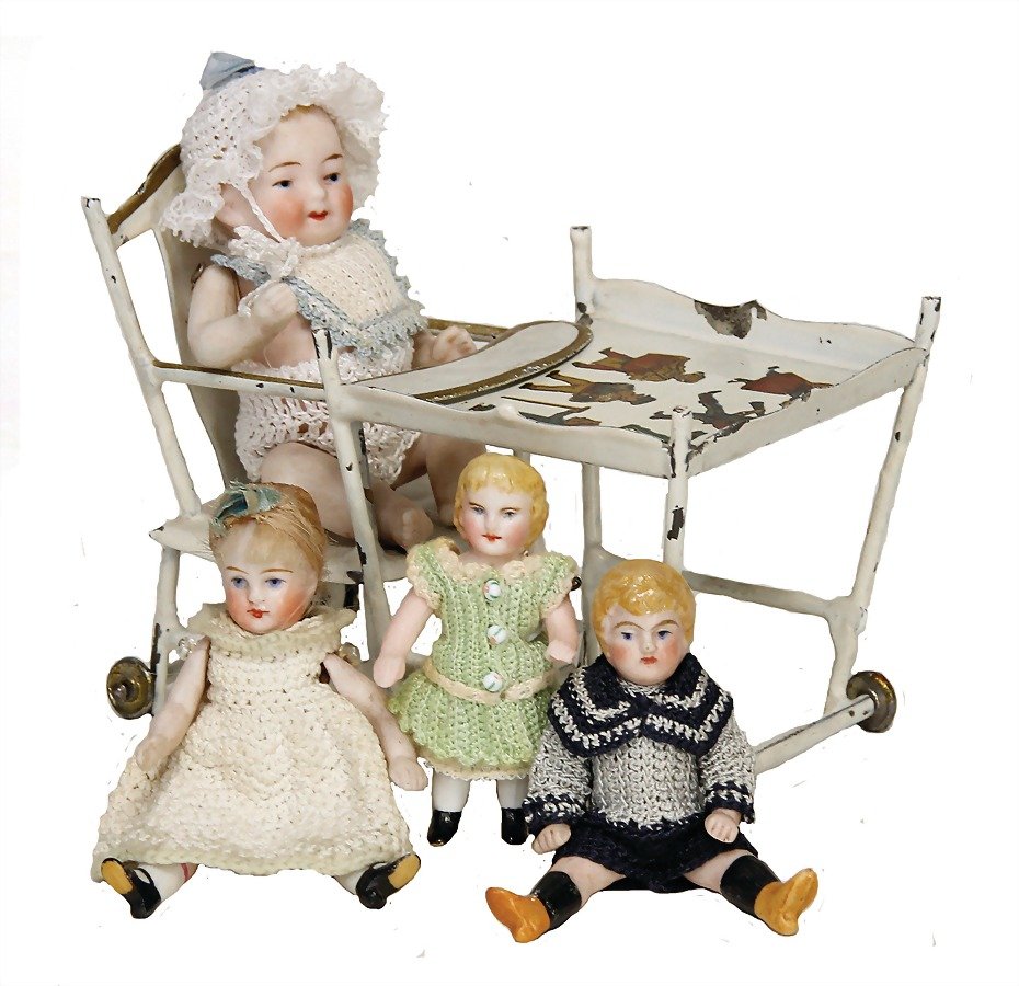 doll's chair, sheet metal handpainted, 17 cm, small (1 of 1)