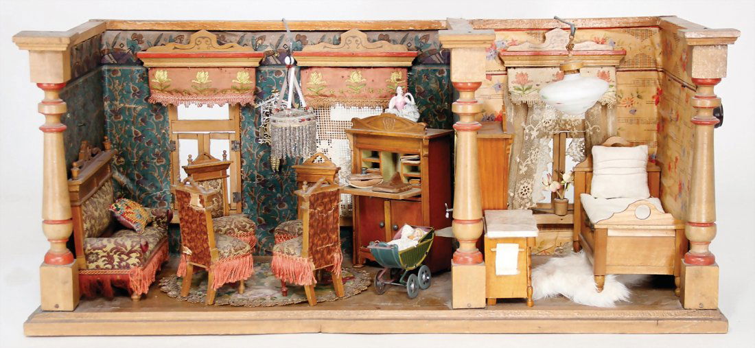 2-part dollhouse room, 61 x 24 x 26 cm, 3 glazed (1 of 1)
