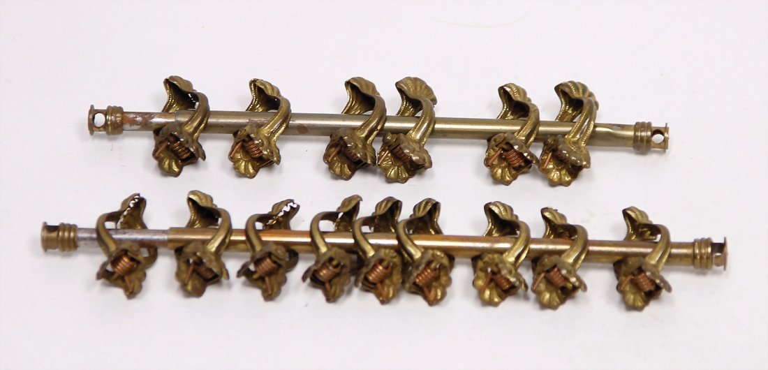 2 adjustable brass curtain rods, with clamps   German (1 of 1)