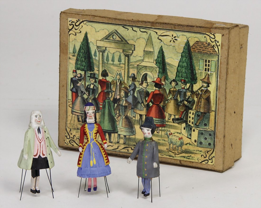 ERZGEBIRGE 3 pieces, Piano-dancer, wood, mass, colored,: ERZGEBIRGE 3 pieces, Piano-dancer, wood, mass, colored, 5.5 cm, in original box, box with multicolored lithographed cover picture German Description ERZGEBIRGE 3 Teile, Piano-Tänzer, Holz, Masse,