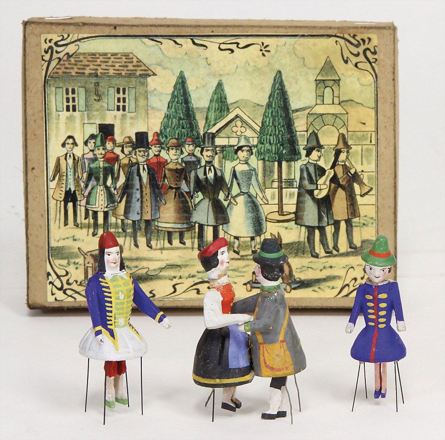 ERZGEBIRGE Piano-dancer, wood, mass, colored frame, 5.5 (1 of 1)