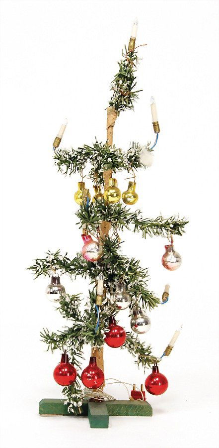 christmas tree, 38 cm, electrical light up, with mirror (1 of 1)