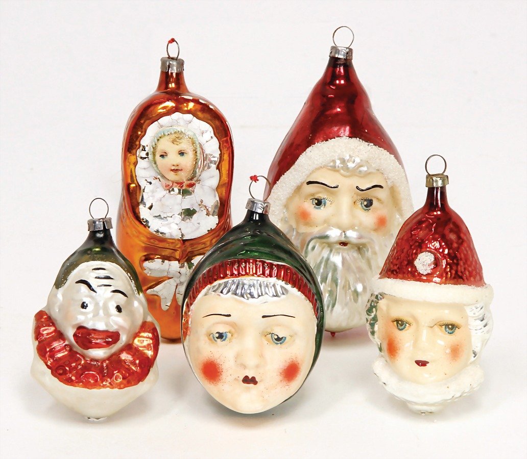 Christmas tree decoration, mirror glass, 5 pieces, 4 (1 of 1)