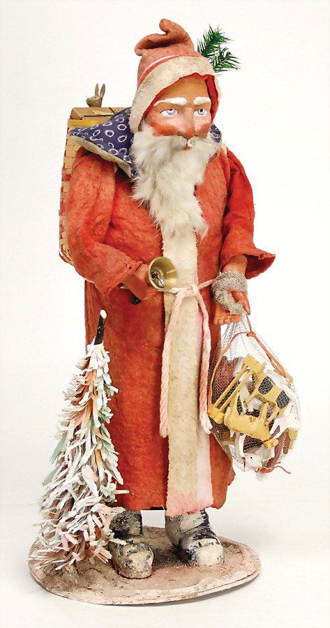 Candy-container, Santa Claus with pannier and tree, 47 (1 of 1)