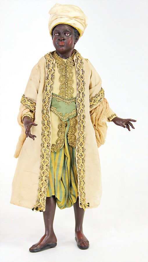 Neapolitan crib figurine, terracotta, Moor, 36 cm, fix (1 of 1)