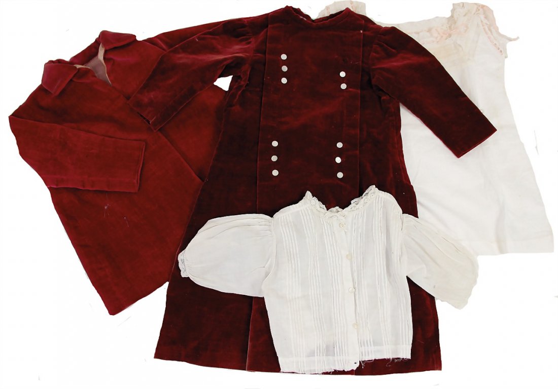 dress, sewed of old fabric, suitable coat, for c. 60 cm (1 of 1)