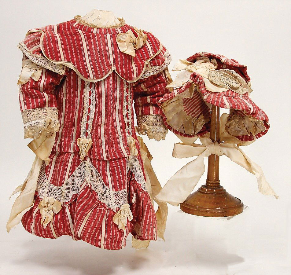 nice old doll dress, with hood, fabric is in places (1 of 1)