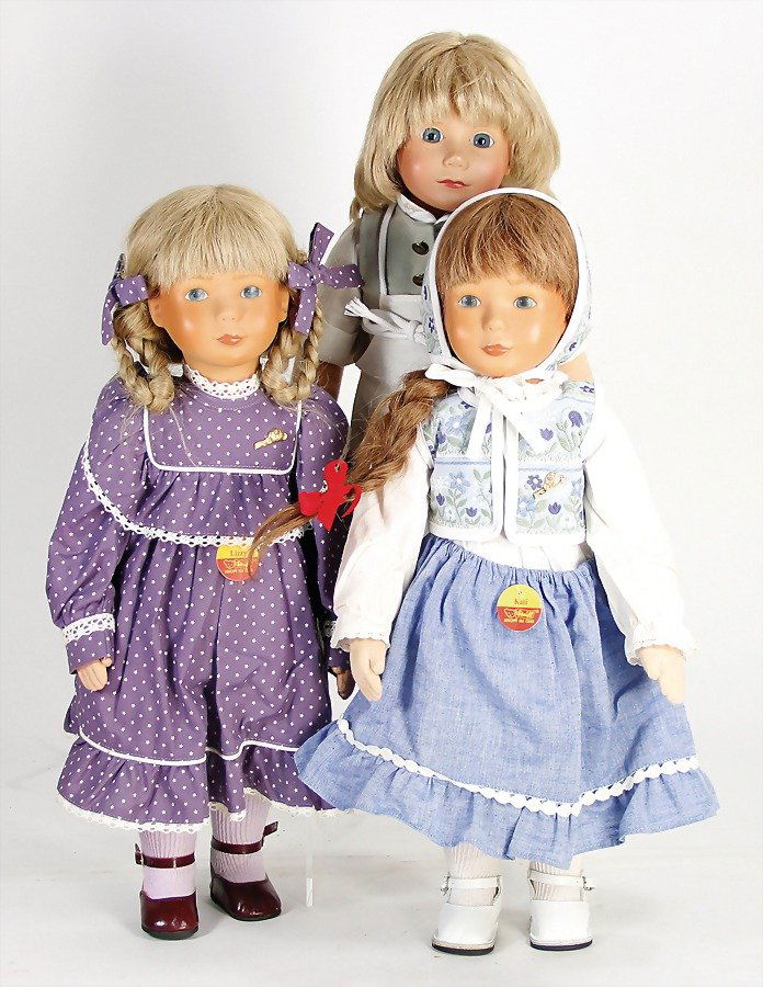 STEIFF 3 Vinyl-Puppen, mit Stoffkörper, Kati, (1 of 1)