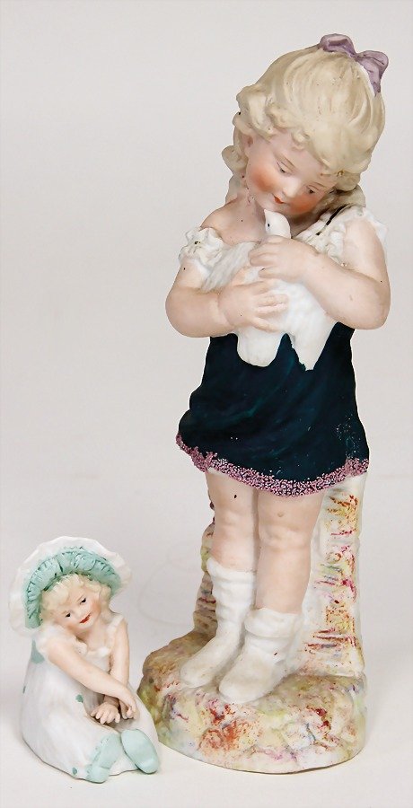 2 Porzellan-Figuren, 1x gem. HEUBACH SONNE, Mä (1 of 1)