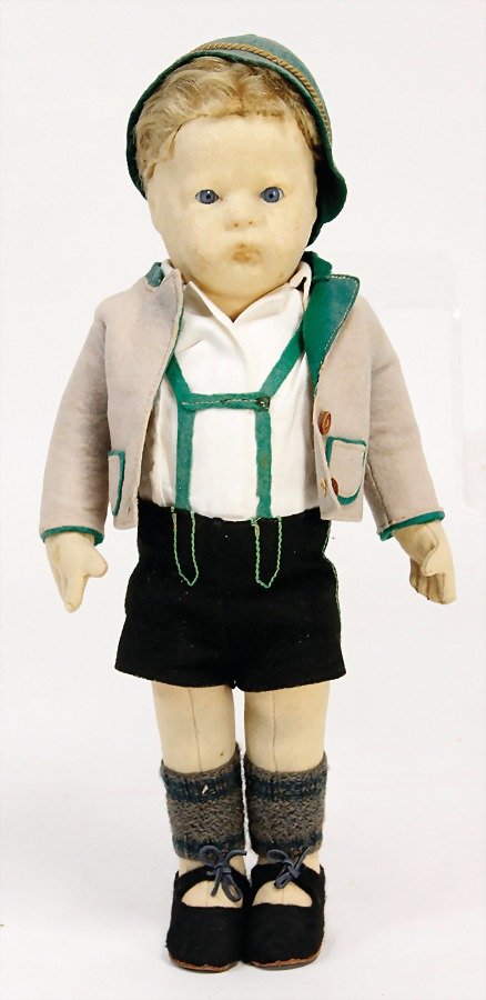 STEIFF Filzpuppe, 34 cm, eingesetzte Glasaugen, Mohair, (1 of 1)