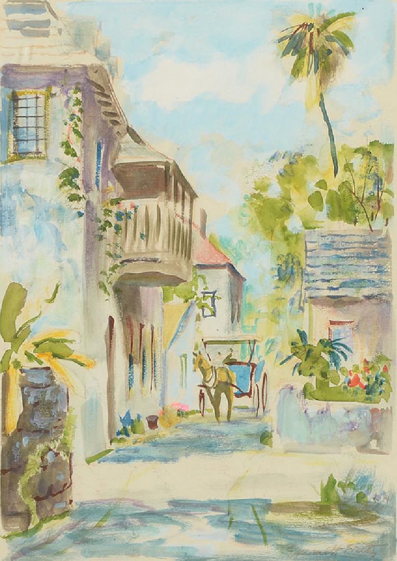 FRITZ, Emmet, (American, 1917-1995): St Augustine: FRITZ, Emmet, (American, 1917-1995): St Augustine Watercolor